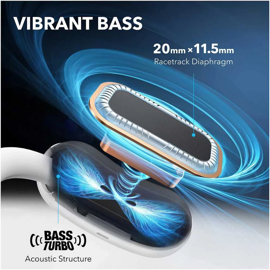 Ausinės Anker Soundcore Aero Fit 2, Baltos spalvos