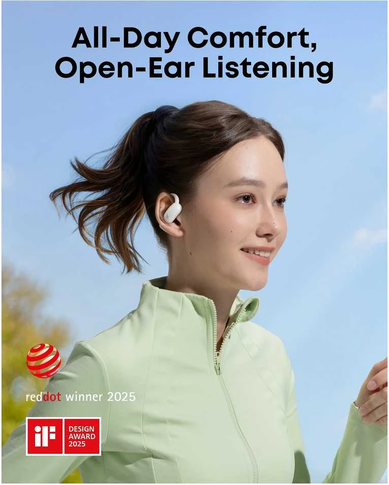 Ausinės Anker Soundcore Aero Fit 2, Baltos spalvos