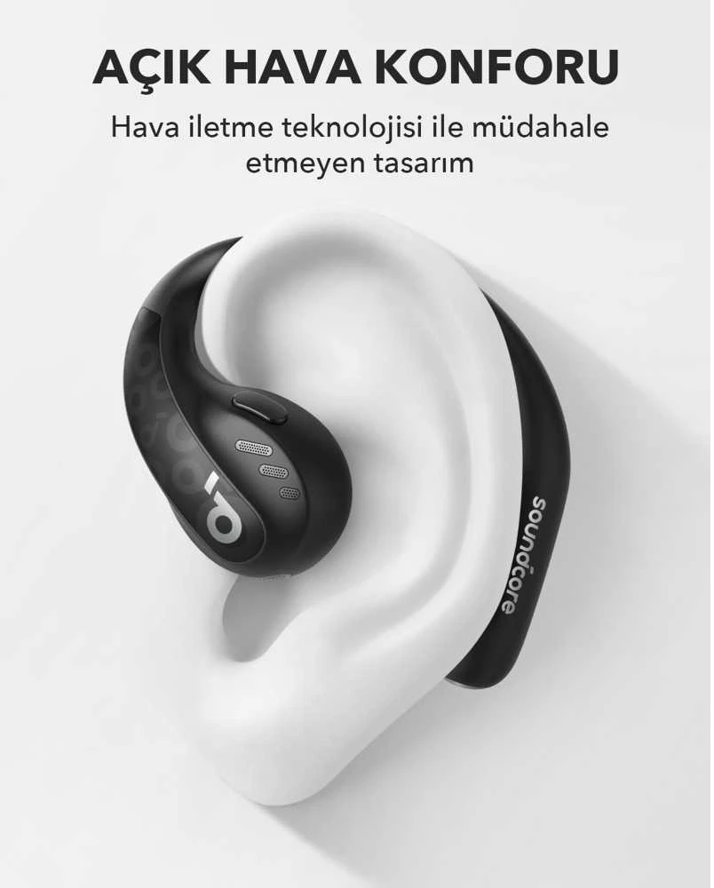 Anker Soundcore AeroFit Pro ausinės uždėtos ant ausies