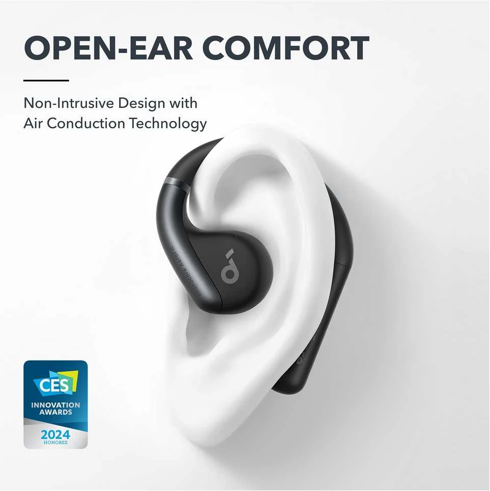 Ausinės Anker Soundcore AeroFit, Juodos spalvos
