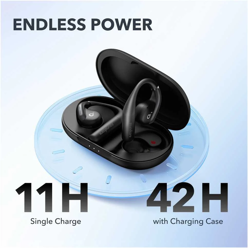 Ausinės Anker Soundcore AeroFit, Juodos spalvos