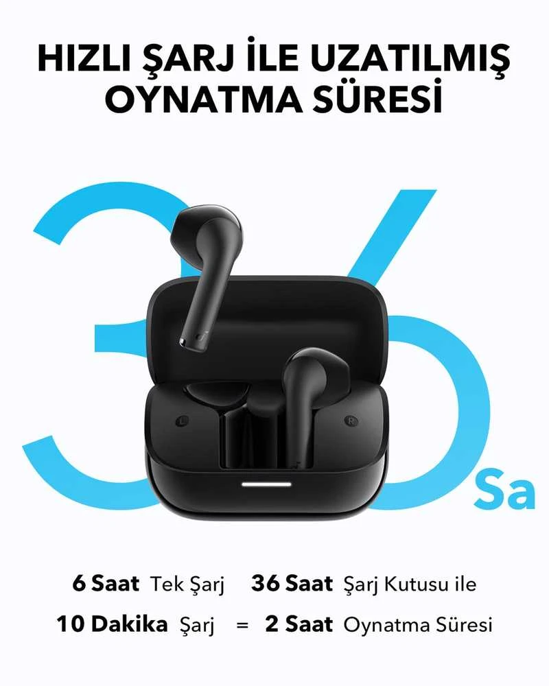 Belaidės ausinės Anker Soundcore K20i, Juodos spalvos