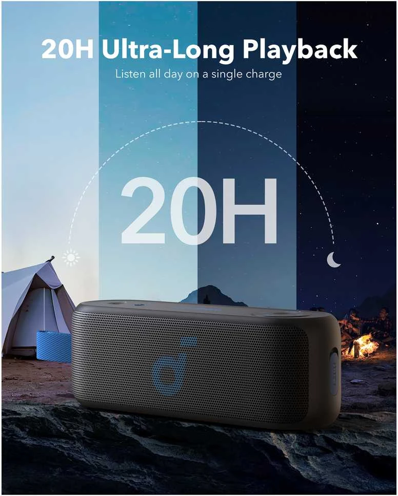 Nešiojama kolonėlė Anker Soundcore Select 3, Juodos spalvos