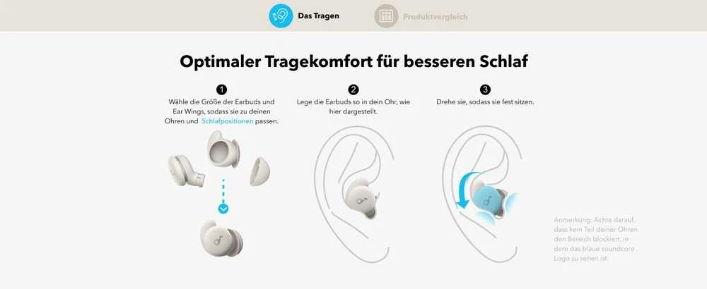 Ausinės Anker Soundcore Sleep A20, Baltos spalvos