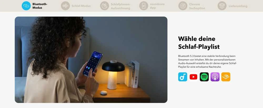 Ausinės Anker Soundcore Sleep A20, Baltos spalvos