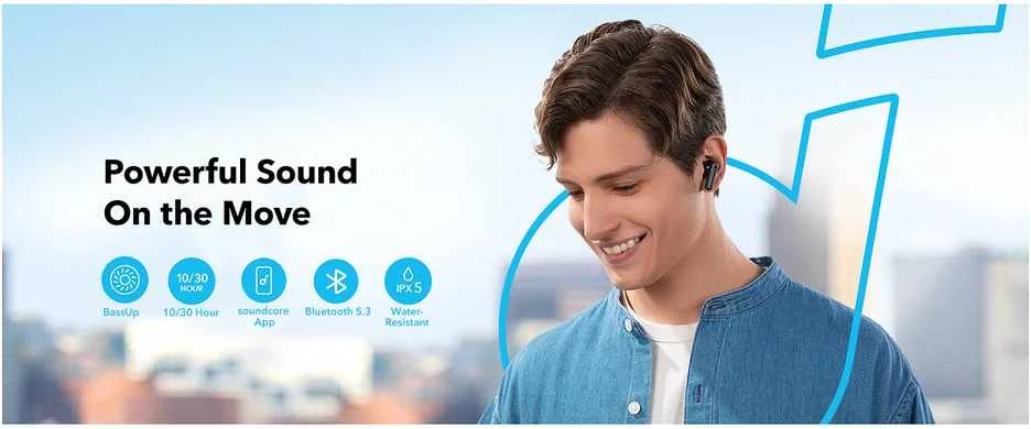 "Anker" belaidės ausinės "Soundcore R50i", juodos spalvos