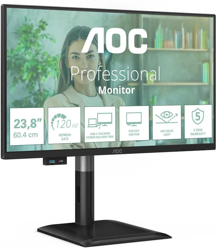 Monitorius AOC 24P4CV - 120Hz | Full HD | IPS | 23.8" | USB-C PD96W