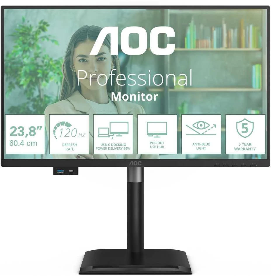 Monitorius AOC 24P4CV - 120Hz | Full HD | IPS | 23.8" | USB-C PD96W
