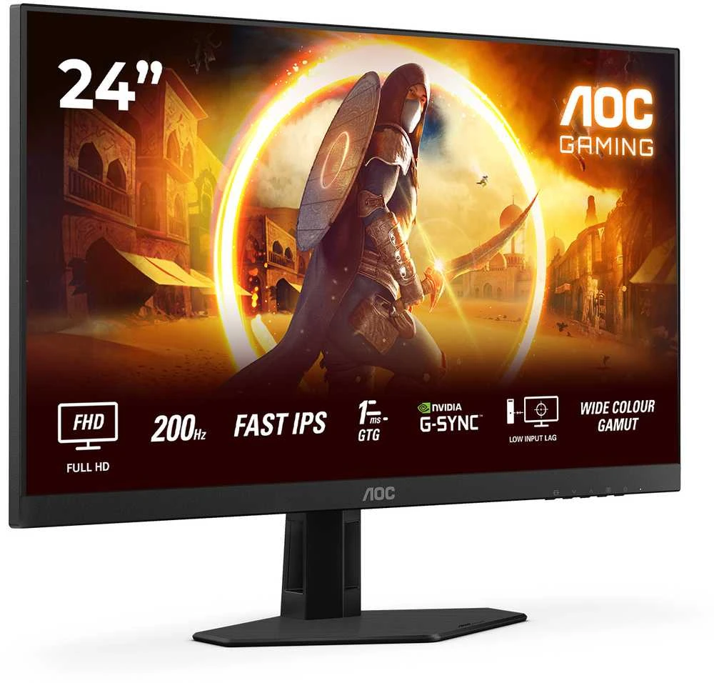 Žaidimų monitorius AOC 24G4HRE 23,8''/  Fast IPS | FHD | 16:9 | 200 Hz | 0.5 ms | 1920 x 1080 pikselių | 300 cd/m² | HDMI jungtys quantity 2
