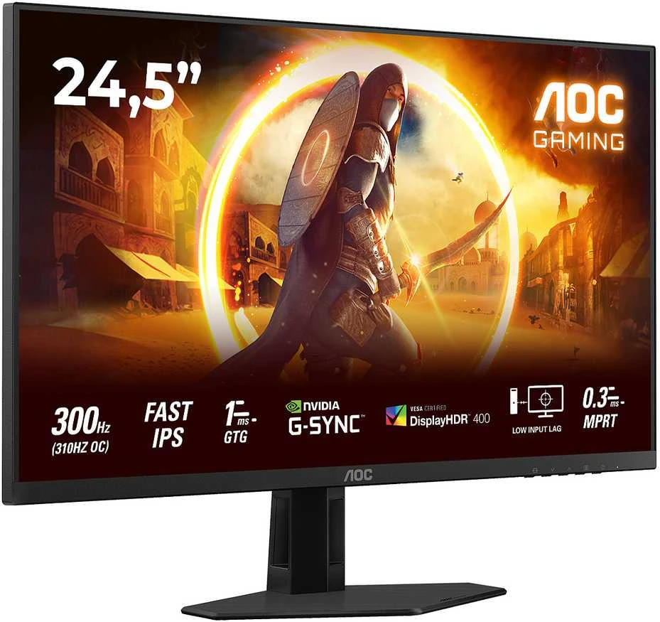 Žaidimų monitorius AOC 25G4SRE 24.5"/ | Fast IPS | FHD | 16:9 | 310 Hz | 0.3 ms | 1920 x 1080 | 400 cd/m² | HDMI jungtys quantity 2
