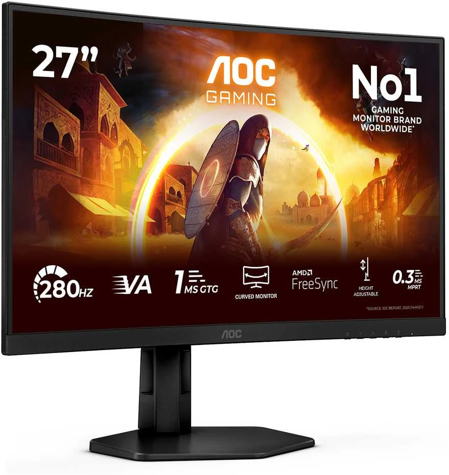 Lenktas žaidimų monitorius AOC Gaming C27G4ZXU, 27", 1920 x 1080, VA, 16:9, 280 Hz, 1 ms