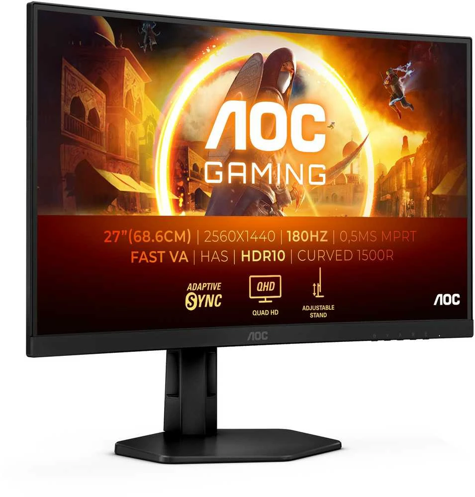 Žaidimų monitorius AOC CQ27G4X - 27 col./ Fast VA / QHD(2560 x 1440 | 16:9 /180 Hz | 1 ms |  pikselių | 300 cd/m² | HDMI jungtys quantity 2 |