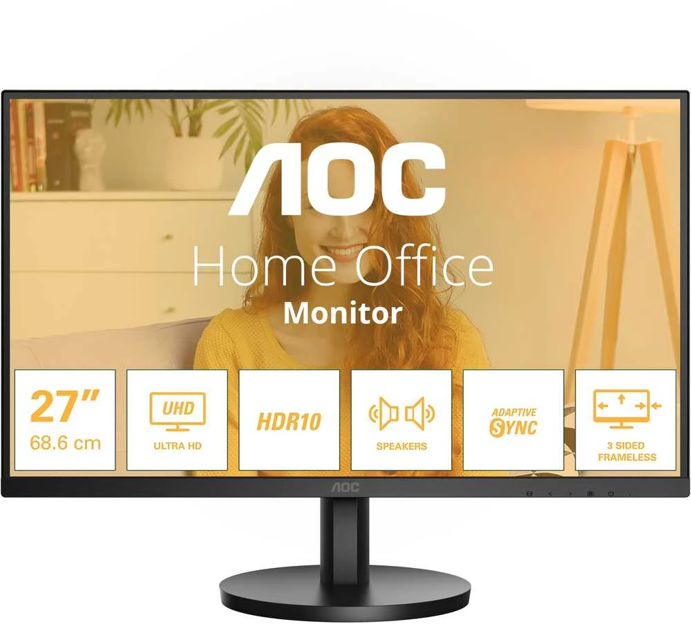 Monitorius AOC U27B3A 27inch UHD 3840x2160 60Hz HDR10 HDMI 2.0 DisplayPort 1.4 juodas