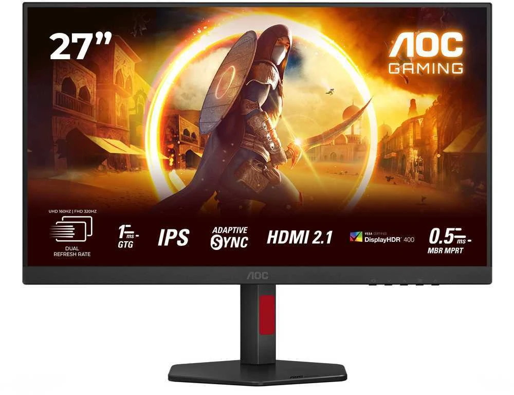 Žaidimų monitorius AOC U27G4R, 27" 4K UHD (3840x2160) Fast IPS Mini LED, 160Hz, 1ms, DisplayHDR 1000, PiP/PbP