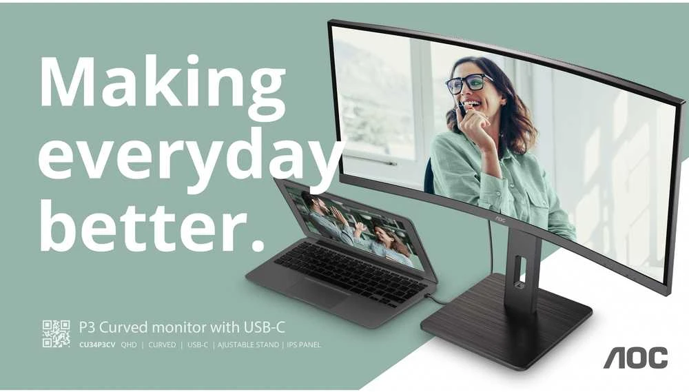 Monitorius AOC CU34P3CV