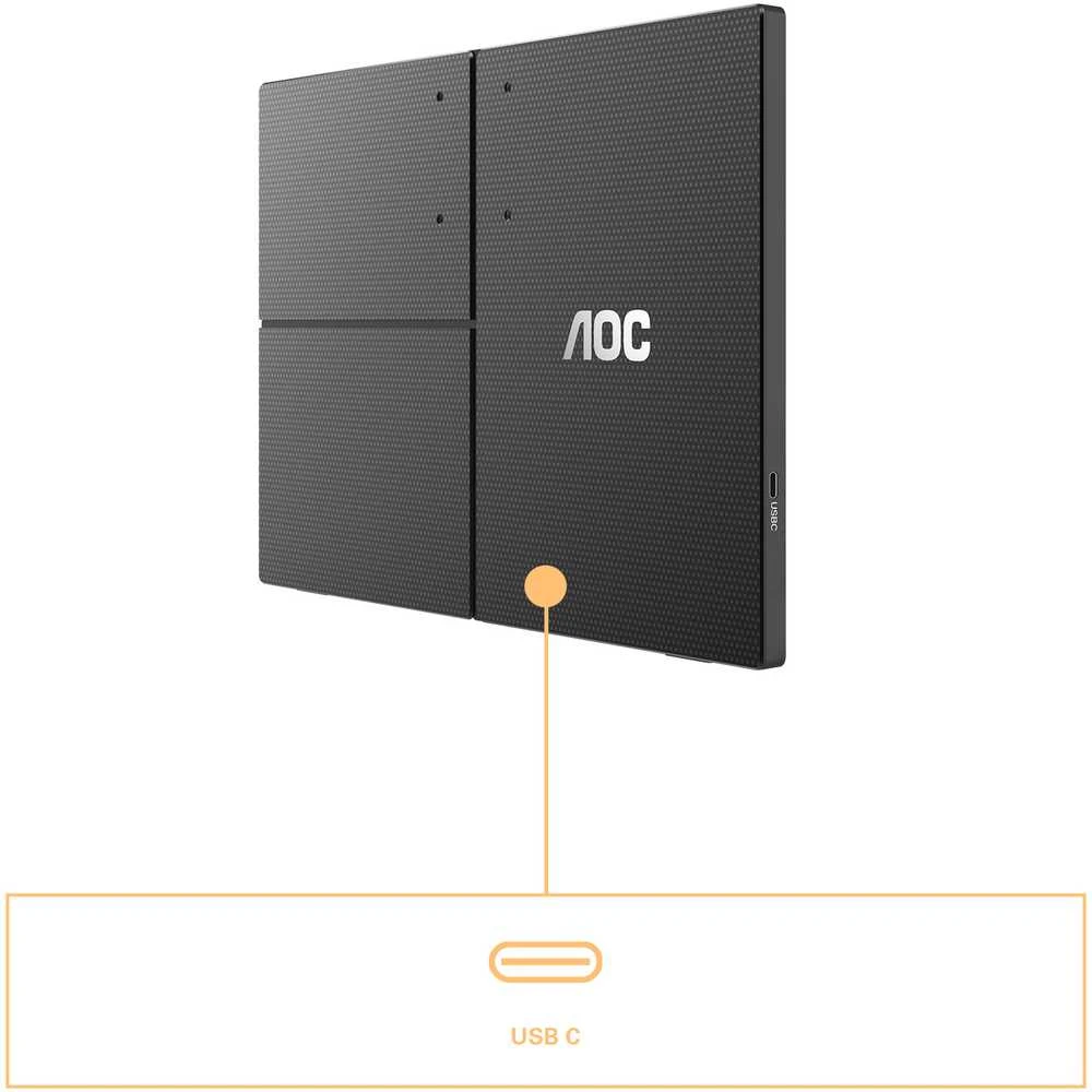 AOC 16T3EA 15.6" IPS 1920x1080 Monitorius 4ms 16.9 USB Juodas/Pilkas