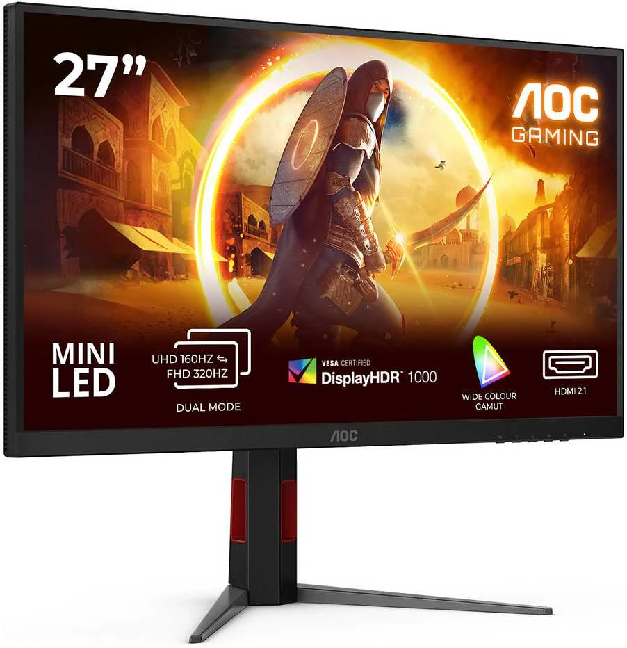 Žaidimų monitorius AOC U27G4XM, 27" 4K UHD (3840x2160) Fast IPS, 160Hz, 1ms, DisplayHDR 1000, HDR