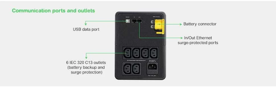 APC BACK-UPS 1200VA, 230V, AVR, IEC SOCETS