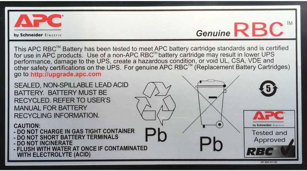 APC RBC22 UPS akumuliatorius Rūgštinis akumuliatorius (VRLA)