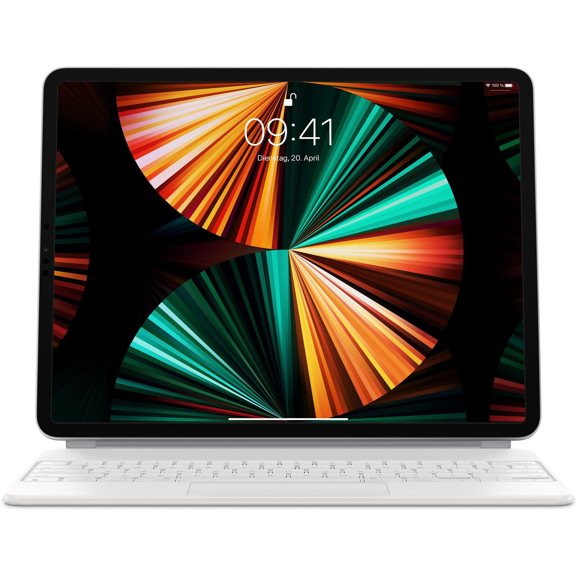 Apple Magic Keyboard, skirtas iPad Air 13 colių (2026) M4 / (2025) M3 / (2024) M2 / iPad Pro 12.9 (2018/2020/2021/2022) – QWERTZ / DE – Balta