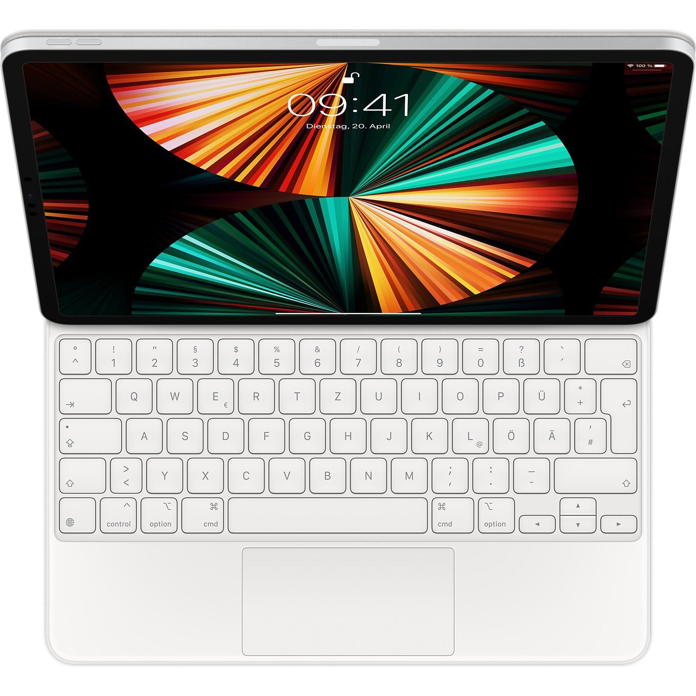 Apple Magic Keyboard, skirtas iPad Air 13 colių (2026) M4 / (2025) M3 / (2024) M2 / iPad Pro 12.9 (2018/2020/2021/2022) – QWERTZ / DE – Balta