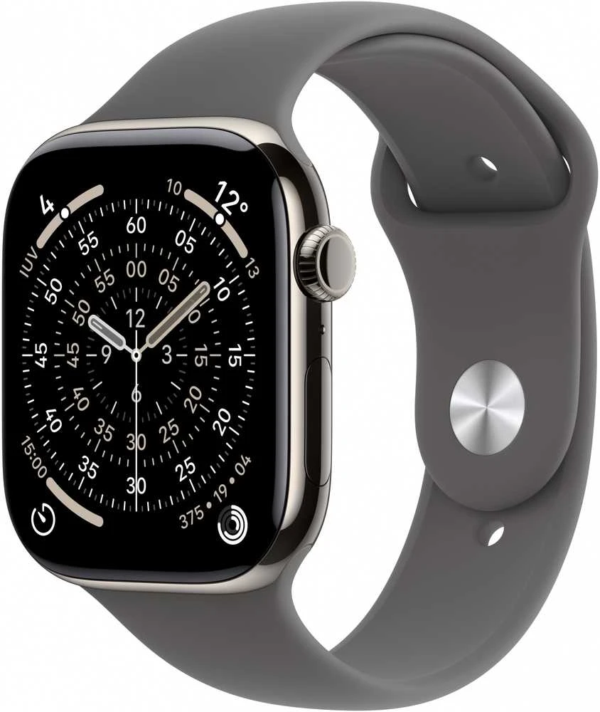 Išmanusis laikrodis Apple Watch 11 GPS + Cellular 46mm Natural Titanium Sport Band M/L Graphite (MFCX4ZR/A)