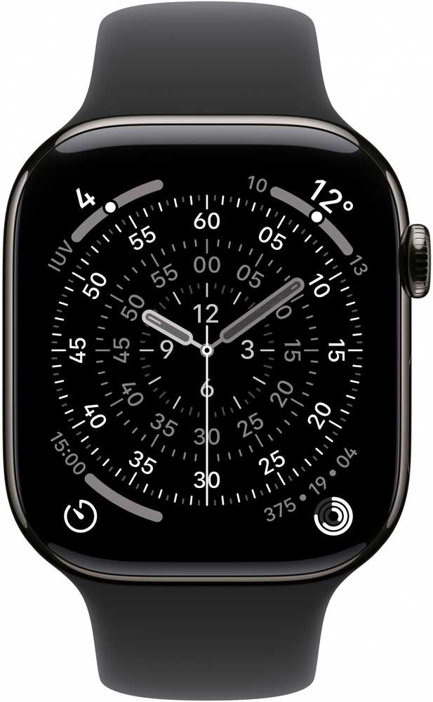 Išmanusis laikrodis Apple Watch S11 Titanium Slate Cellular 46mm (Juodas Sport Band) S/M