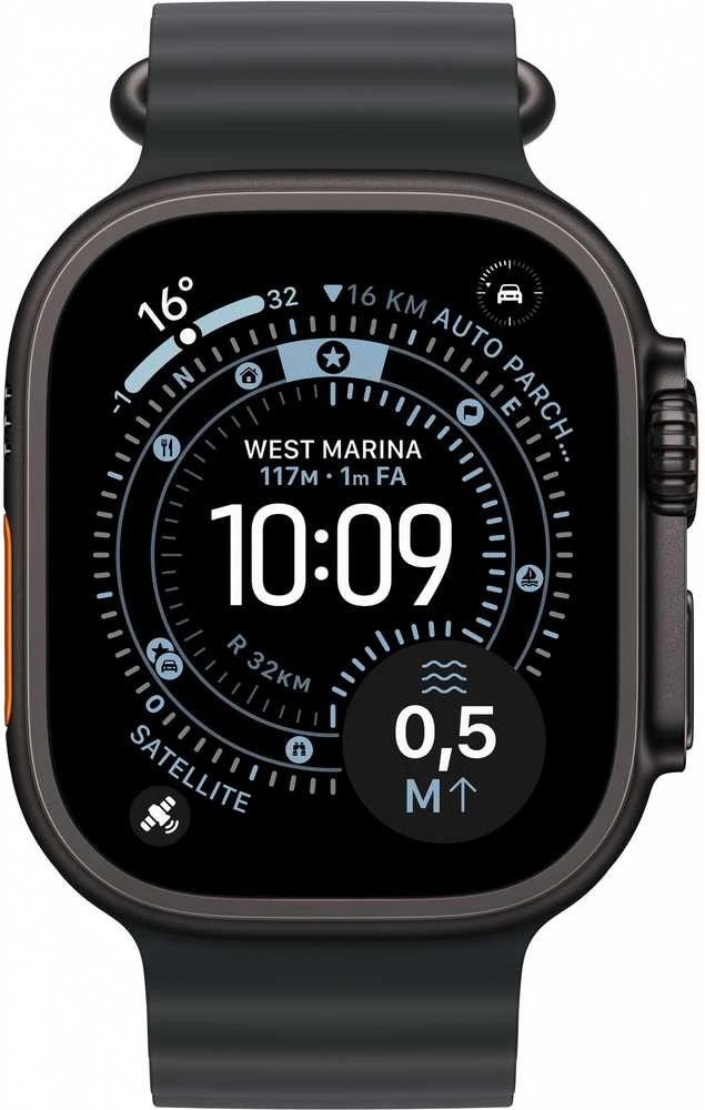Išmanusis laikrodis Apple Watch Ultra 3 (2025) 5G 49mm Juodas Titanium Case with Ocean Band – Juodas