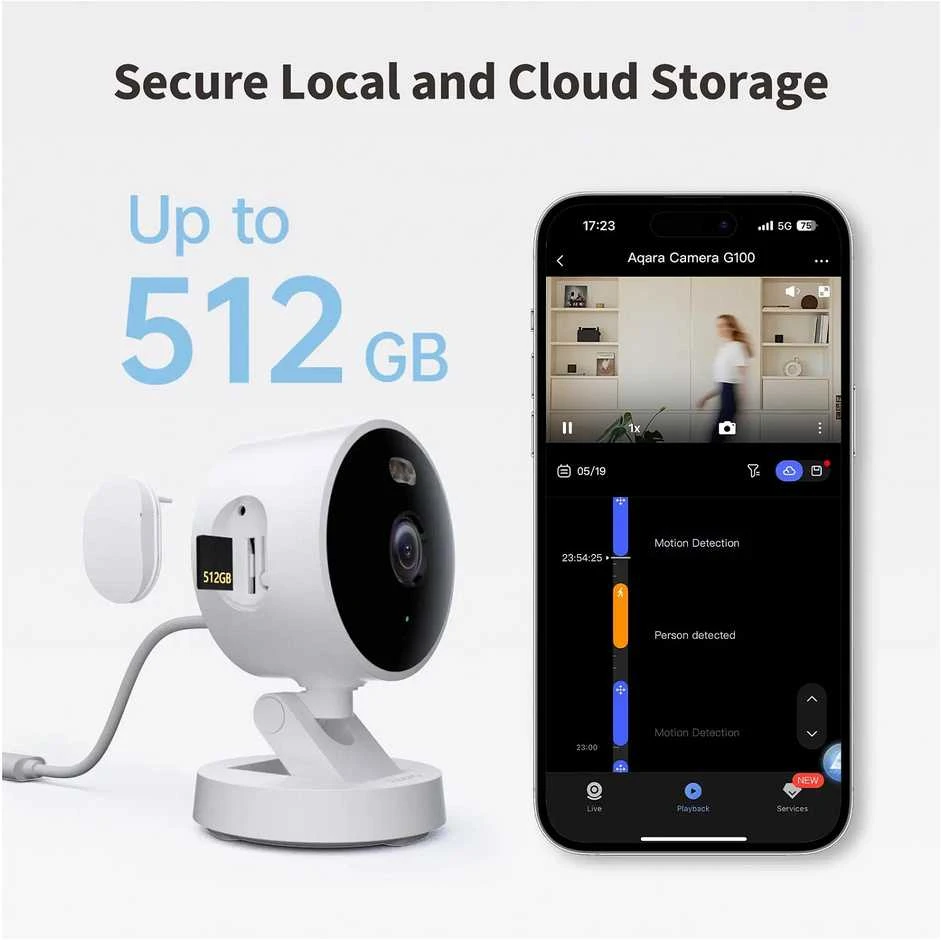 Aqara G100 2K išmanioji kamera IP65, juoda (CH-C08D)