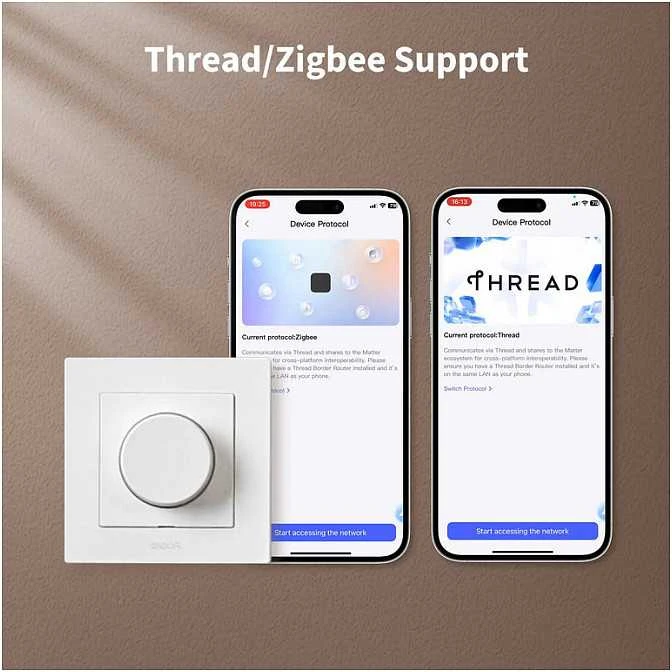 Aqara H2 Dimmer Switch išmanusis Zigbee ir Thread 1 kanalo Šviesos reguliatorius pilkas