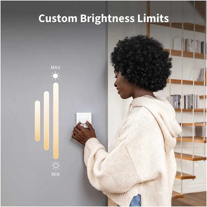 Aqara H2 Dimmer Switch išmanusis Zigbee ir Thread 1 kanalo Šviesos reguliatorius pilkas