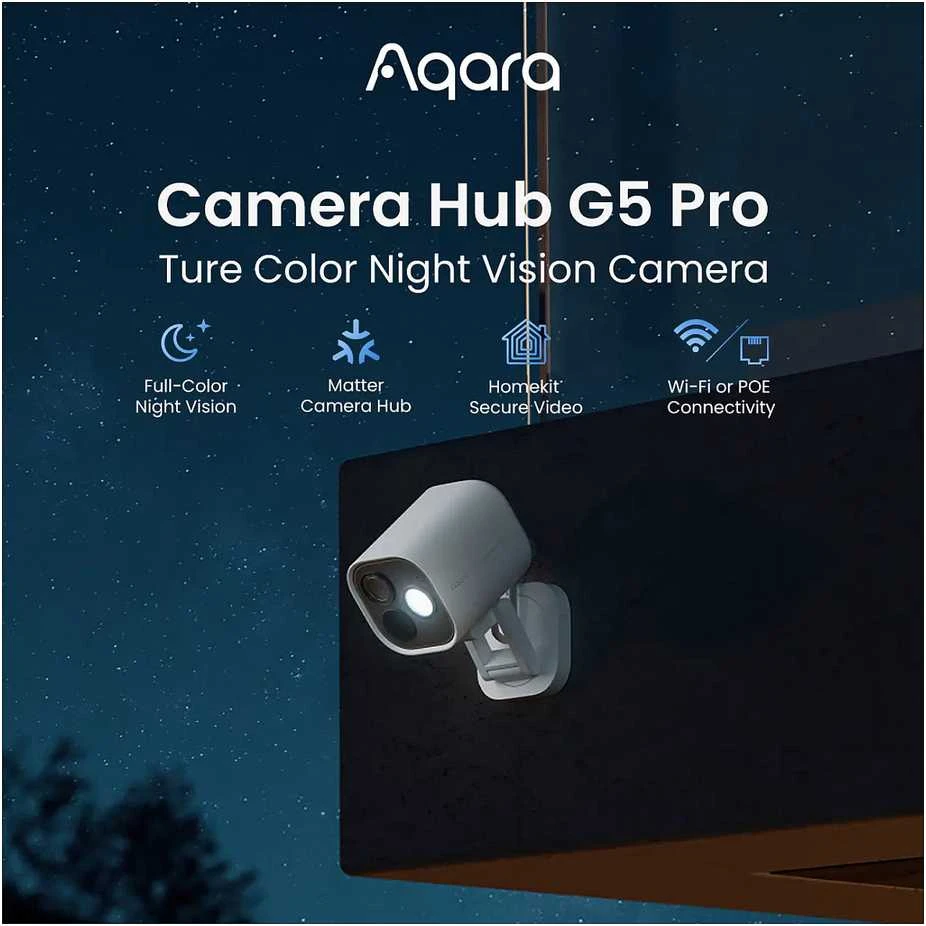 Aqara G5 Pro Wi-Fi IP65 – Išmani Kamera ir Centralė Viename, balta