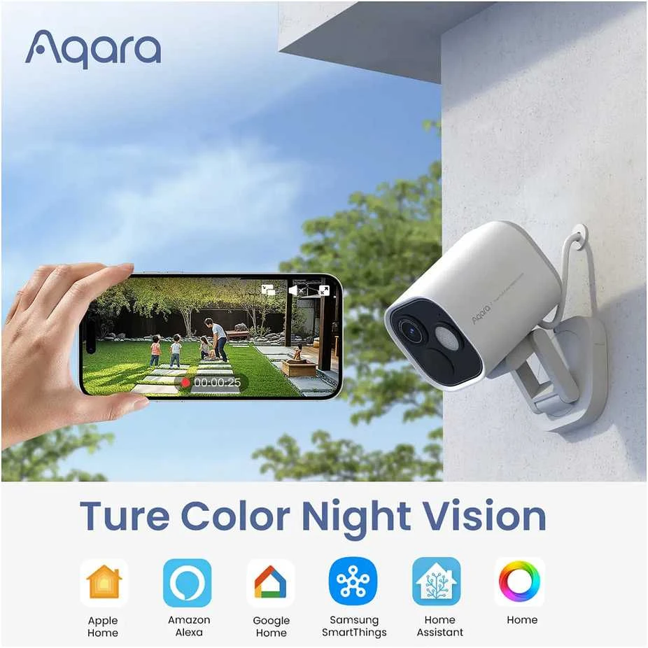Aqara G5 Pro Wi-Fi IP65 – Išmani Kamera ir Centralė Viename, balta