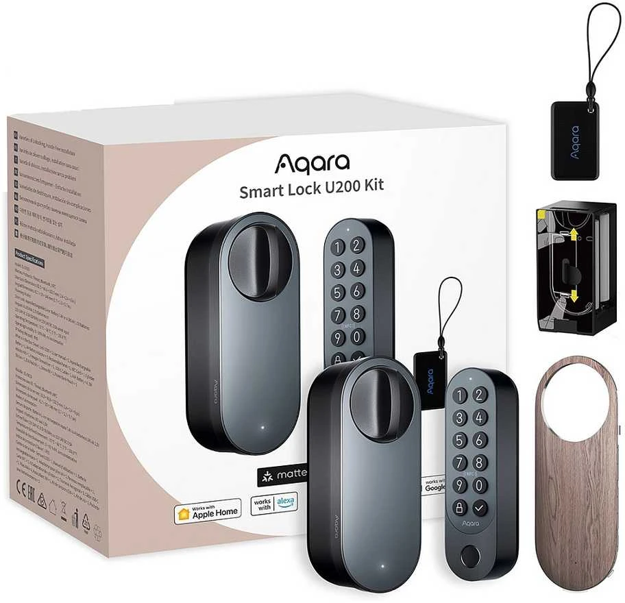 Aqara Smart Lock U200 išmanioji durų spyna, juoda (EL-D02D-B)