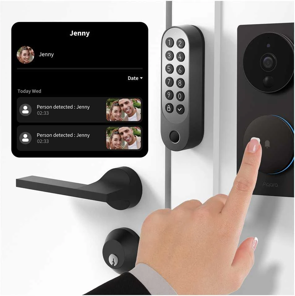 Aqara Smart Lock U200 išmanioji durų spyna, juoda (EL-D02D-B)