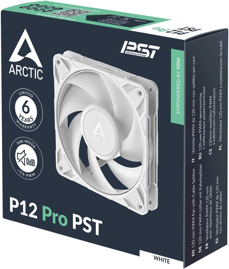 ARCTIC P12 PRO PWM PST korpuso ventiliatorius, 4-pin, 120mm, baltas