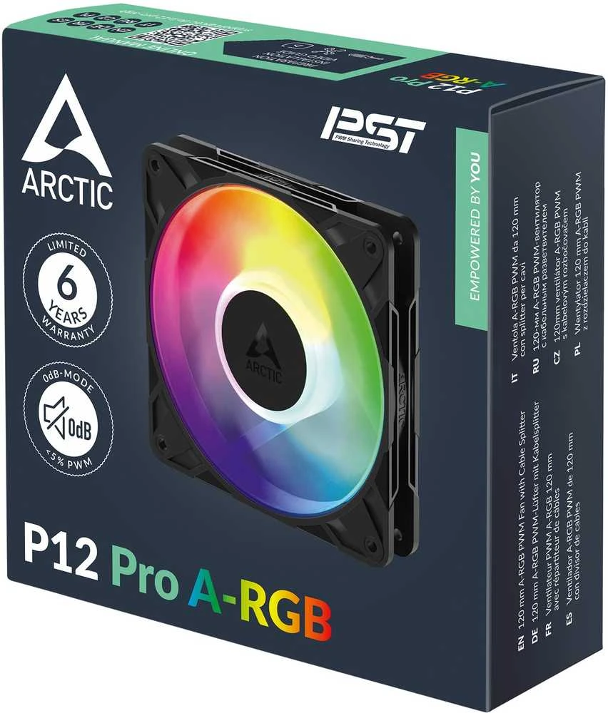 Arctic Cooling ARCTIC P12 PRO PWM PST A-RGB korpuso ventiliatorius, 4-pin, 120mm