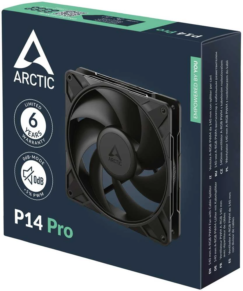 ARCTIC P14 Pro PWM korpuso ventiliatorius – 140mm, juodos spalvos