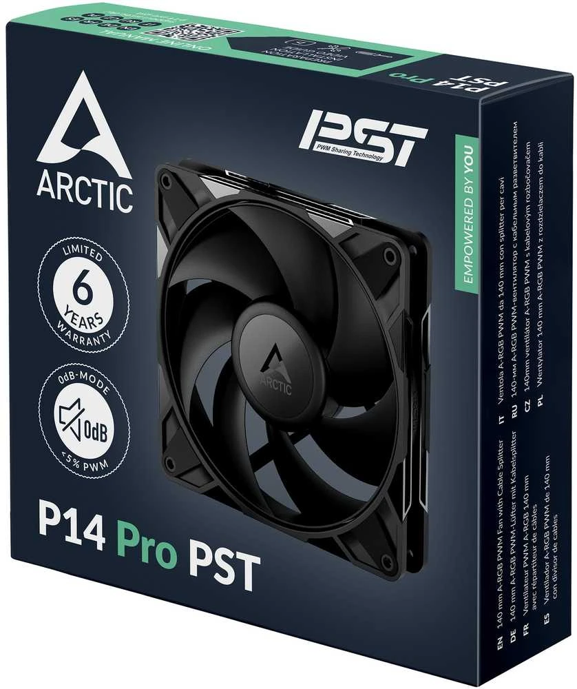 ARCTIC P14 Pro PST PWM korpuso ventiliatorius – 140mm, juodos spalvos