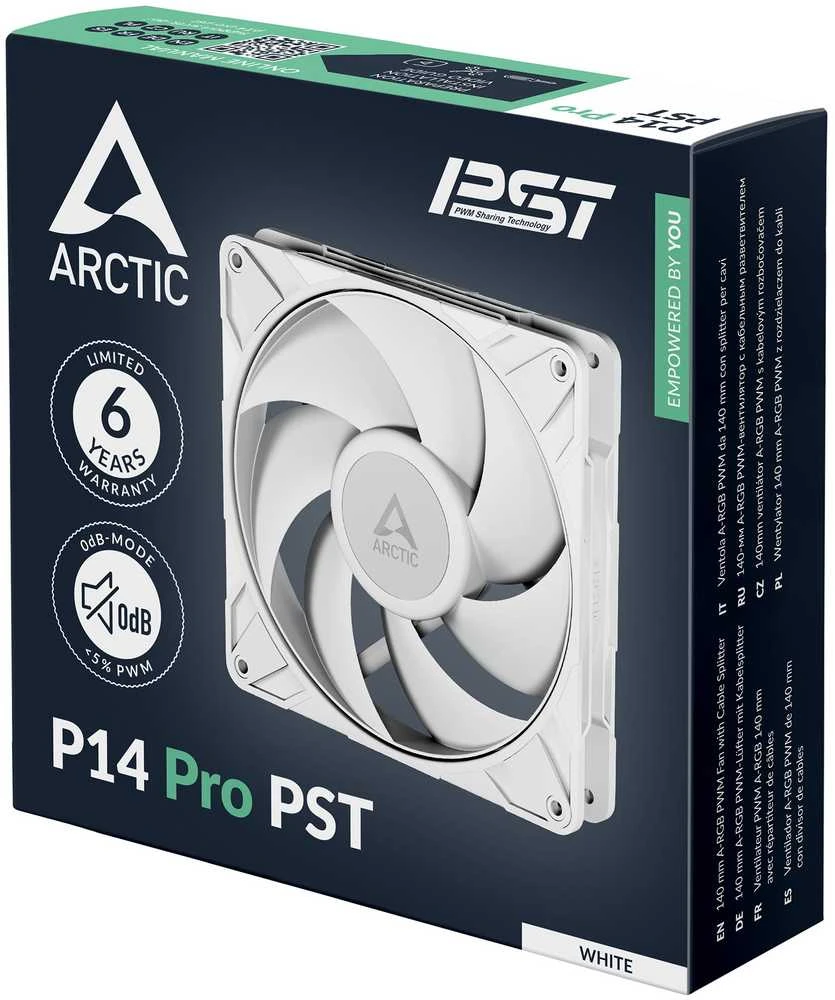 ARCTIC P14 Pro PST PWM korpuso ventiliatorius – 140mm, baltos spalvos