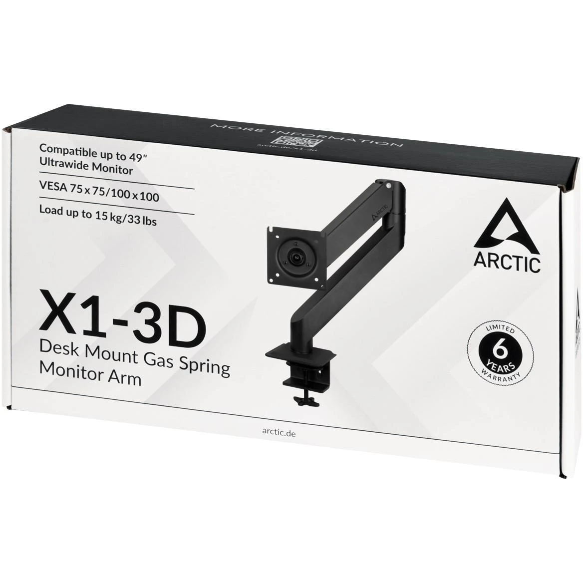 ARCTIC X1-3D 40"-43" monitoriaus spyruoklinis laikiklis
