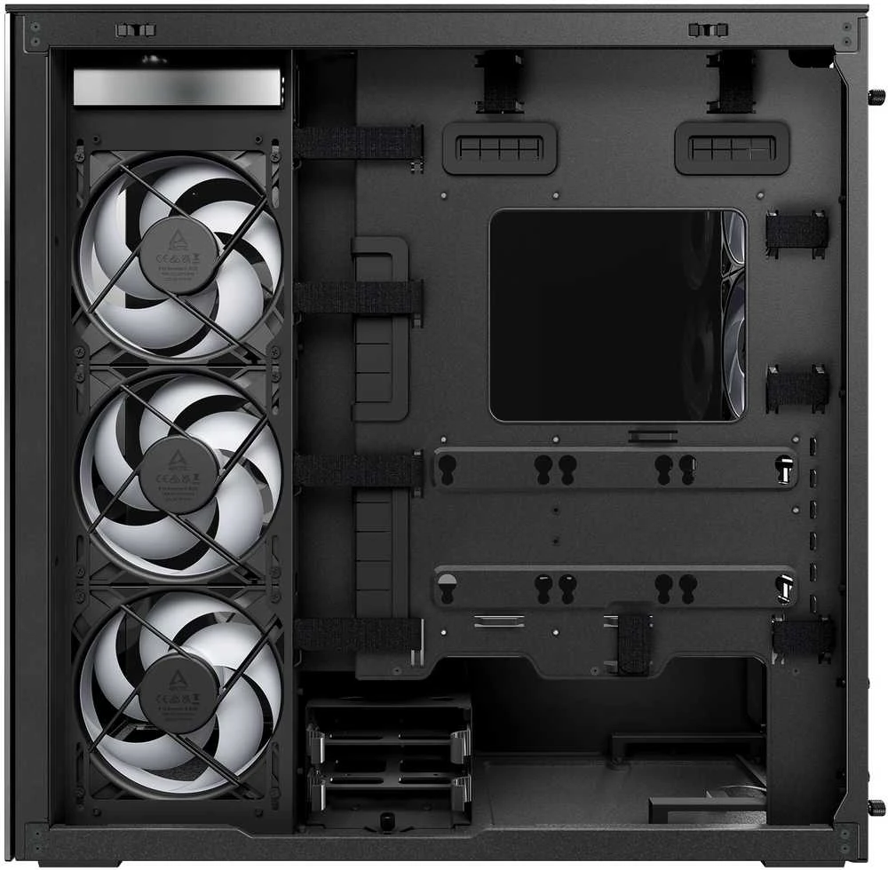 ARCTIC Xtender PC-kompiuterio korpusas, Midi-Tower, E-ATX, RGB, Tempered Glass – juodos spalvos