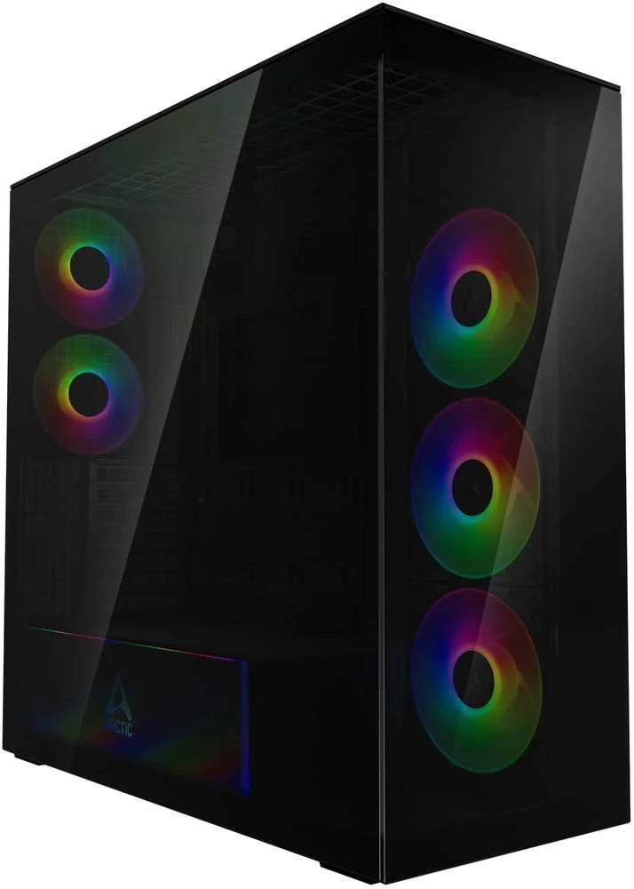 ARCTIC Xtender PC-kompiuterio korpusas, Midi-Tower, E-ATX, RGB, Tempered Glass – juodos spalvos
