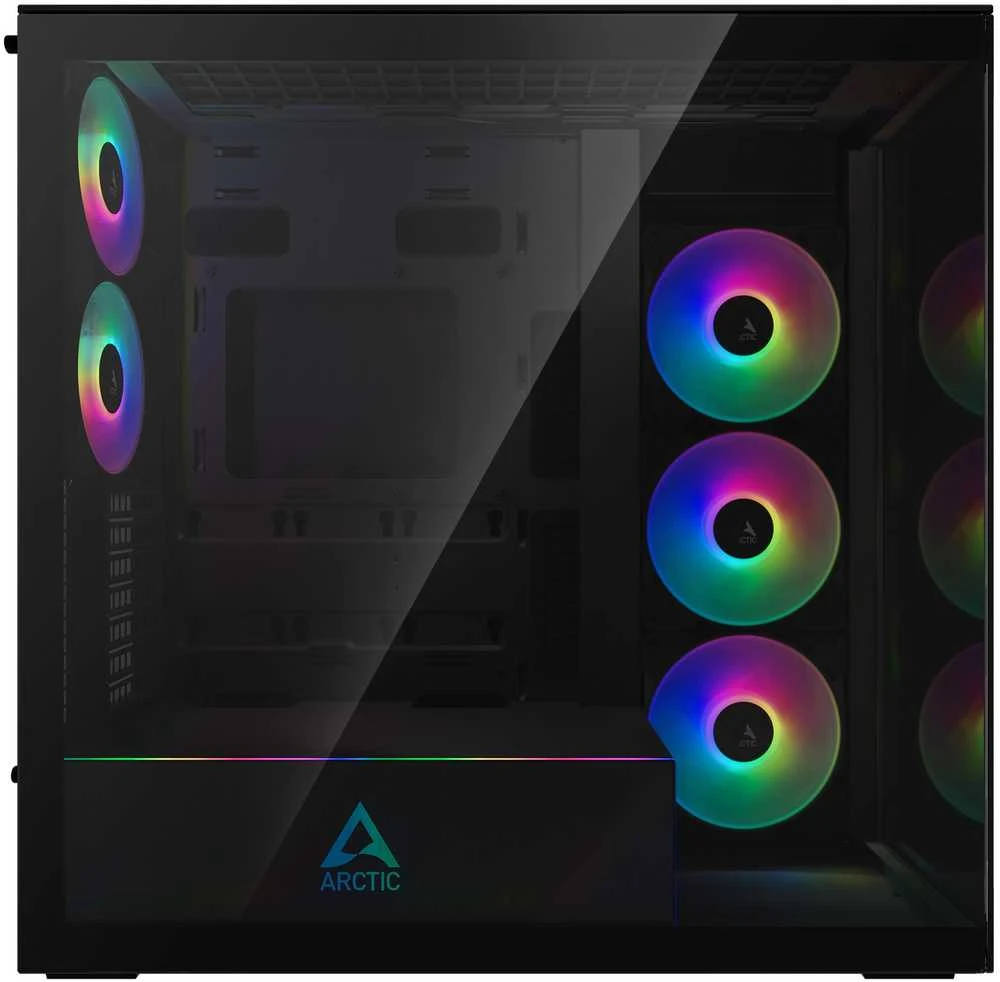 ARCTIC Xtender Mirror kompiuterio korpusas, Mid Tower, E-ATX, RGB, Tempered Glass – juodos spalvos, mirrored