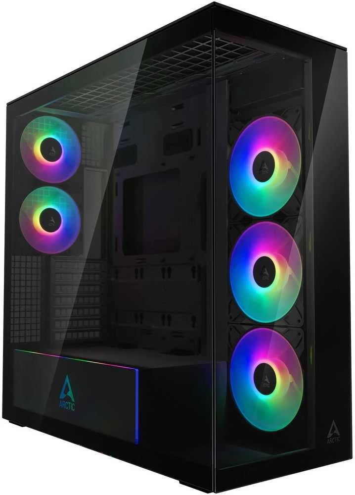 ARCTIC Xtender Mirror kompiuterio korpusas, Mid Tower, E-ATX, RGB, Tempered Glass – juodos spalvos, mirrored