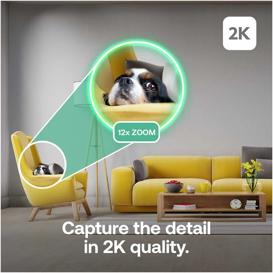 ARLO Essential 3 2K panoraminė, pakreipiama ir priartinama vidaus apsaugos kamera
