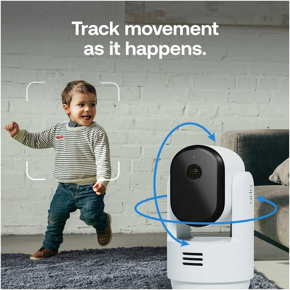 ARLO Essential 3 2K panoraminė, pakreipiama ir priartinama vidaus apsaugos kamera