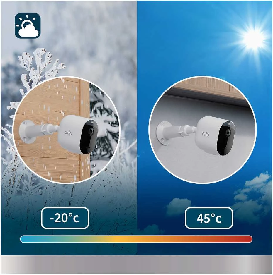 Kamera IP Arlo Arlo Pro 5 Spotlight, stebėjimo kamera (balta/juoda, 2 vnt. pakuotėje, WiFi, prožektorius, 2K raiška)