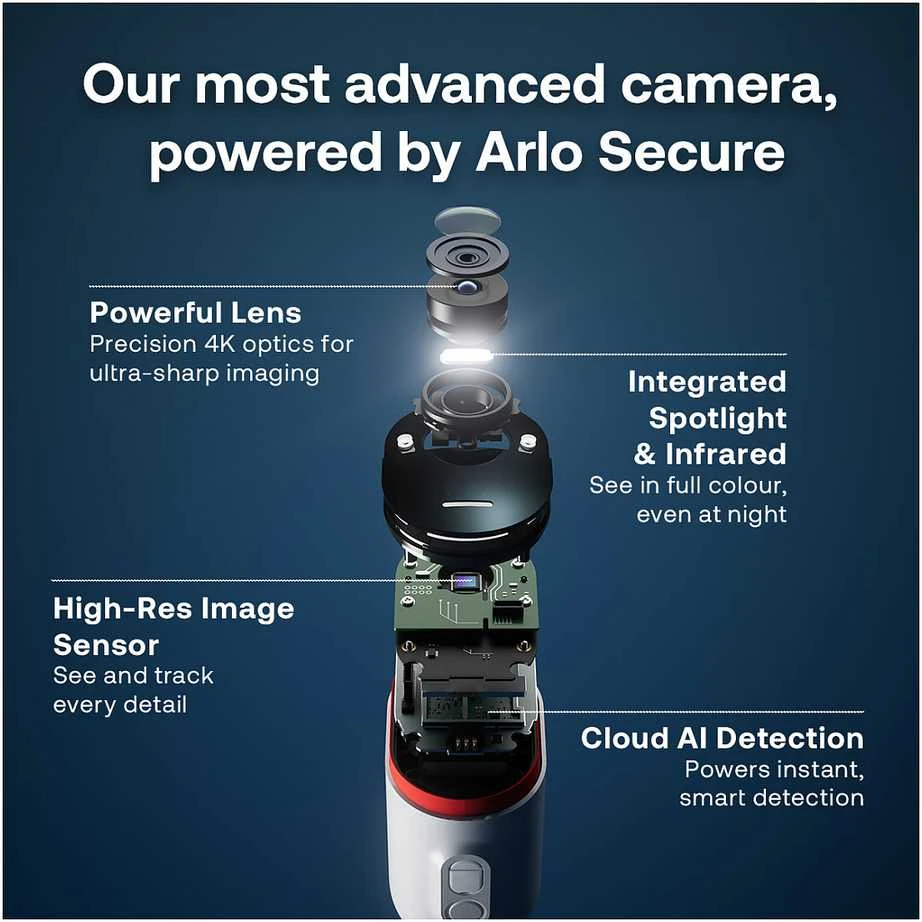„Kamera IP Arlo Ultra 3“ apsaugos kameros rinkinys su 3 kameromis ir saulės baterija (VMC5350-111EUS)