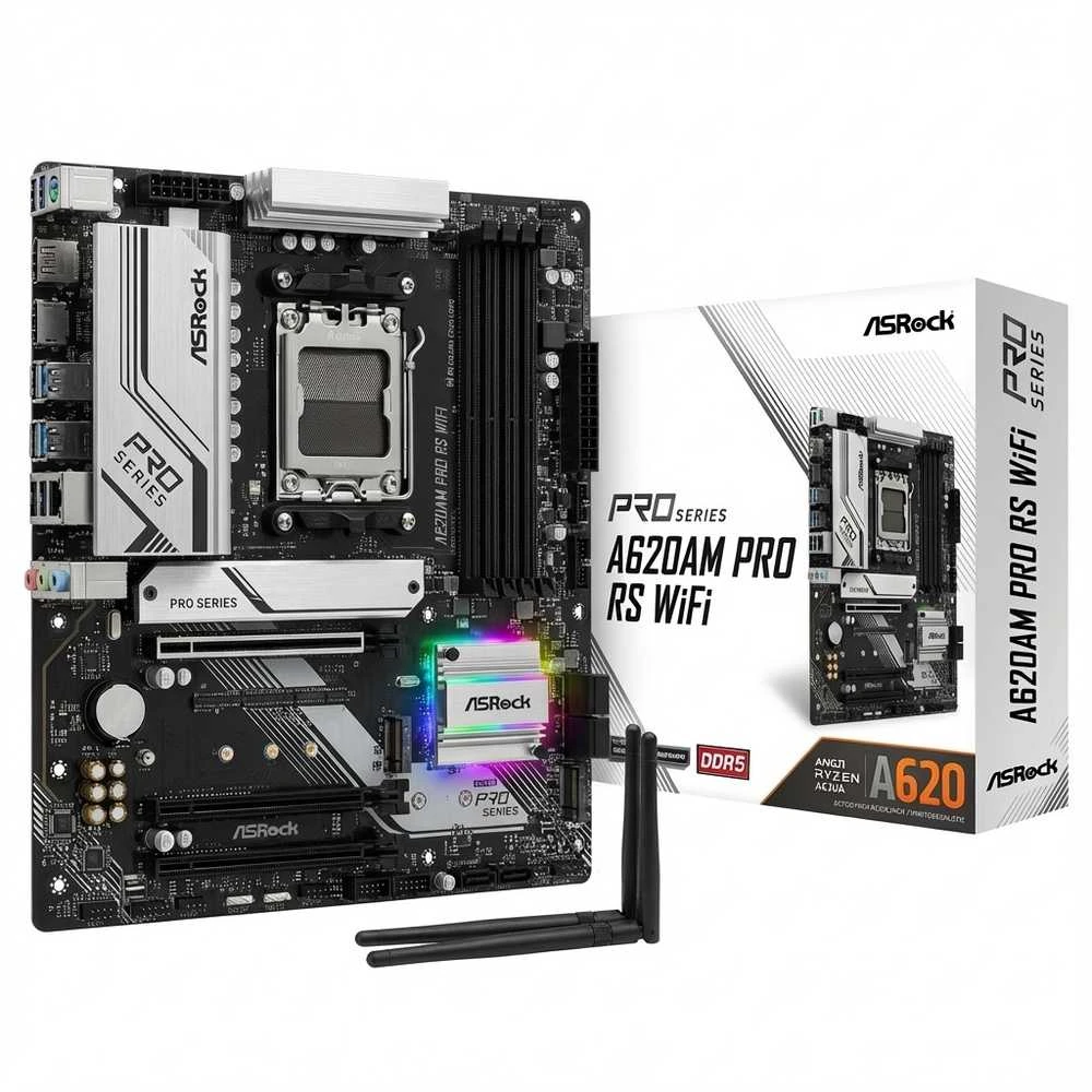 Asrock A620AM Pro RS WiFi AMD A620A Socket AM5 micro ATX